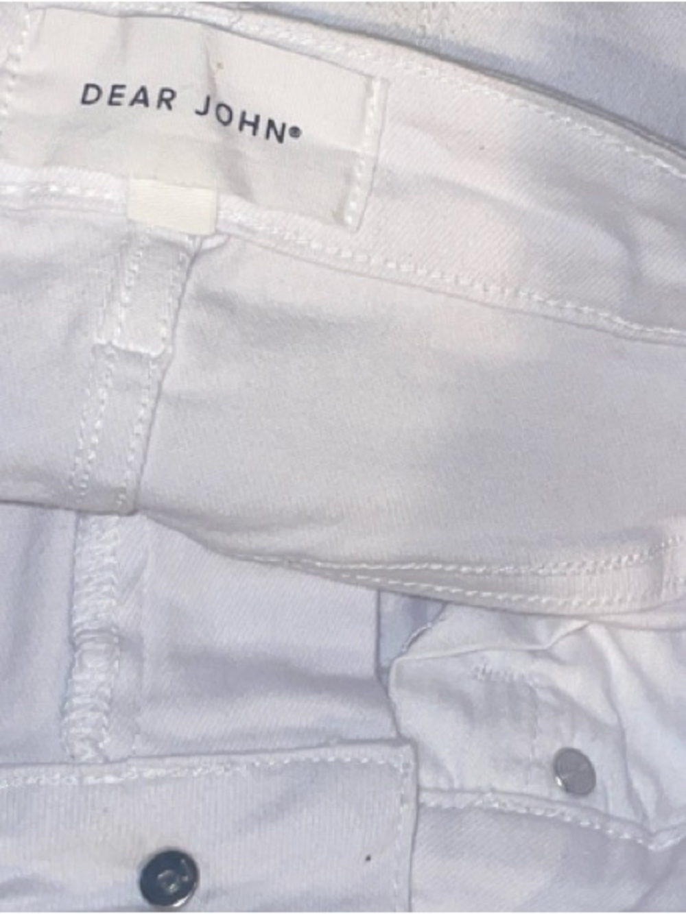 Dear John Fiona White Wide Leg Destructed Hem Jeans NWOT - Picture 8 of 8